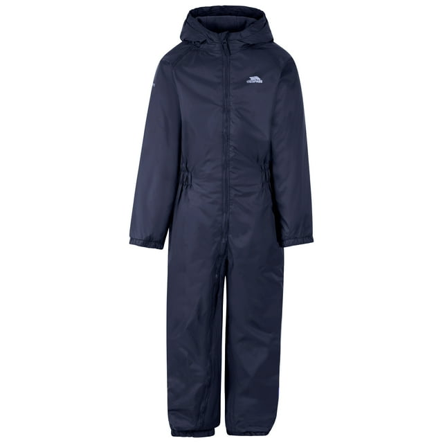 Trespass Kids Rain Suit Dripdrop - Breathable Hood Finish, Elastic Cuffs & Ankles, Side Elastic Waist, Full-Length Front Zipper, Woven, 100% Polyester PVC Coated