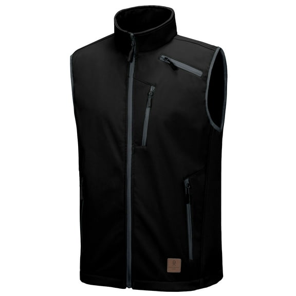Little Donkey Andy Men's Lightweight Fleece lined Softshell Vest Windproof Sleeveless Jacket for Hiking Travel Golf Black S