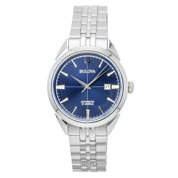 Bulova Sutton Stainless Steel Blue Dial Automatic 96B425 Men's Watch