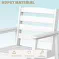 thumbnail image 4 of Outdoor Patio Dining Chair, All Weather HDPE Armchairs with 330LBS Load-Bearing and Imitation Wood Grain for Garden, Lawn and Yard, White, 4 of 6