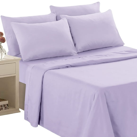 Luxury Home Super-Soft 1600 Series Double-Brushed 3 Pcs Bed Sheets Set (Twin, Lilac)