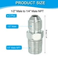thumbnail image 2 of Conectores de Nipple Reductor Hexagonal Adaptador de Tubería 1/2 Macho 37° Flare JIC x 1/4 Macho NPT 2 Paquete, 2 of 6