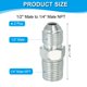 thumbnail image 2 of Conectores de Nipple Reductor Hexagonal Adaptador de Tubería 1/2 Macho 37° Flare JIC x 1/4 Macho NPT 2 Paquete, 2 of 6
