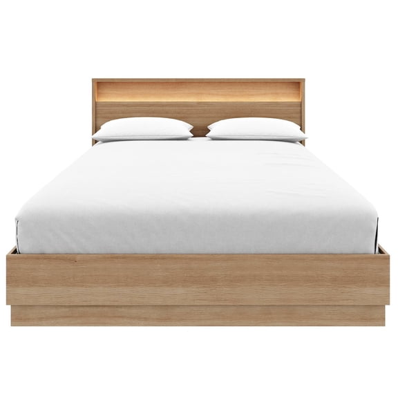 Nexera Harlow Bed Set with Slatted Bedframe and Headboard with Integrated Light