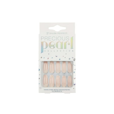 salon perfect nails pearls precious artificial pearl mini nude walmart