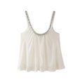 thumbnail image 3 of ​​​HH TRAF Verano Mujer Nuevas Tops Hombros Descubiertos Sin Mangas Cuello Redondo Mujer Gema Cuentas Espalda Descubierta Sexy Sólido Mullido Tops Cortos Mujer, 3 of 5