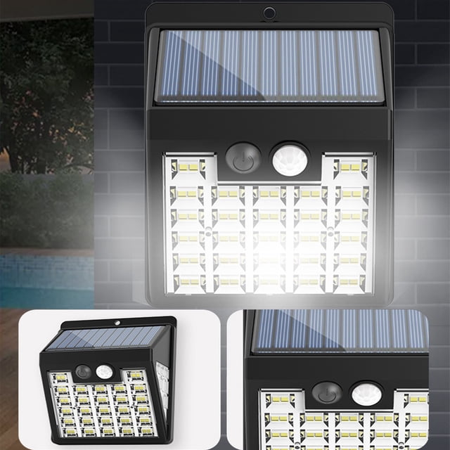 EGNMCR Solar Street Light, IP65 Waterproof Outdoor Solar Powered Street Lights Dusk To Dawning With Motion Sensor LED Floods Light For Parking Lot, Drive-way