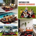 thumbnail image 5 of Outdoor Rug 3x5 ft Black Red Circle Outdoor Large Area Rug Non Slip Rubber Geometri Stripe Lines Abstract Art Front Door Mat RV Rug Carpet Patio Outdoor Rugs for Backyard Balcony Deck Porch Indoor, 5 of 9