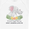 thumbnail image 4 of Inktastic I'll Never Forget That My Great Grandma Loves Me Elephants Boys or Girls Baby Bodysuit, 4 of 5