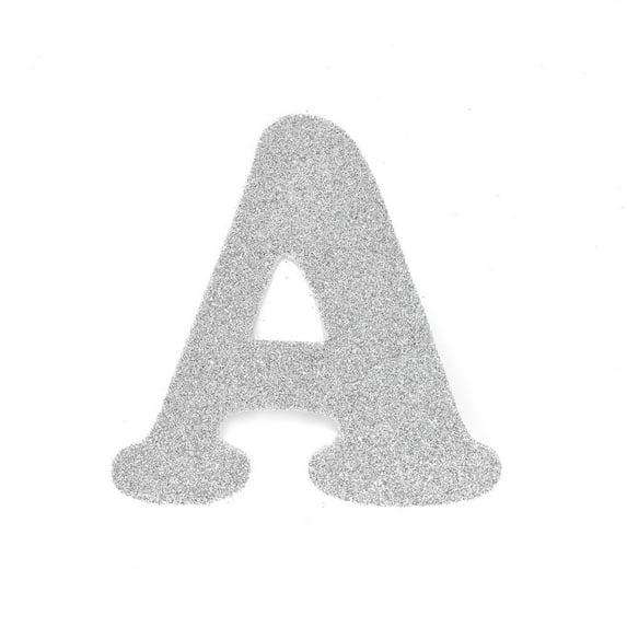 EVA Glitter Foam Letter Cut Out "A", Silver, 4-1/2-Inch, 12-Count