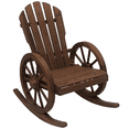thumbnail image 1 of Patio Wooden Rocking Chair, Wagon Outdoor Rocker Chair, Carbonized, 1 of 10
