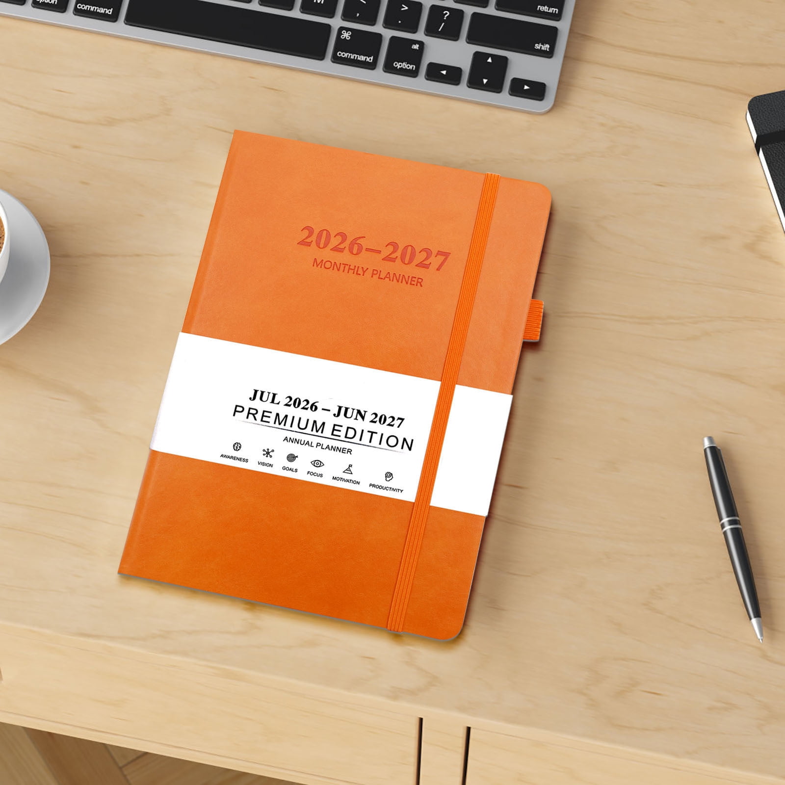 Tuvgenk A5 Subject Notebook Orange Journal Solid Durable Travel Diary