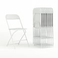 thumbnail image 2 of Flash Furniture Hercules Series White Plastic Folding Chair, Set of 10, with 10' x 10' Blue Pop Up Canopy Tent, 2 of 3