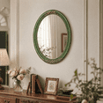 thumbnail image 4 of Large Green Oval Wall Mirror, Vintage Decorative Hanging Mirror with Gold Lace Frame for Bedroom Entryway Hallway Home Decor, 4 of 6