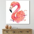 thumbnail image 2 of Abstract Portrait of Pink Flamingo I 16 in x 16 in Painting Canvas Art Print, by Designart, 2 of 4
