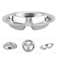 thumbnail image 2 of MasteelfCA 3 Pcs Plateau Rond en Acier Inoxydable Assiettes de Séparation Assiette de Restauration Rapide Plats de Riz Argent (20cm, 3 Compartiments), 2 of 8