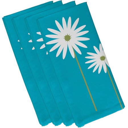 Simply Daisy 19  x 19  Flower Power Floral Print Napkins  Set of 4