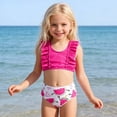 thumbnail image 2 of XAOFW Girl's Swimsuit Sets Sleeveless Scoop Neck Tops And Cartoon Print Bottom Tankini Swimsuits Kids Two Piece Swimwear Swimming Surfing Soft Breathable Children Beachwear, 2 of 9