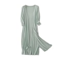 thumbnail image 7 of Solid Color Open Front Maxi Long Cardigan Sweater for Women Lightweight Long Sleeve Cardigan Oversized Long Coat Trendy, 7 of 7