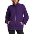 thumbnail image 3 of Holzkary Zip Up Cardigan Sweatshirts for Women Sweatshirts with Pocket Long Sleeve Cute Hoodie Clothes Graphic Printed Pullover Top Comfy Fall Winter Outfits Clothes 2025 Fashion Dark Purple Xxl, 3 of 9