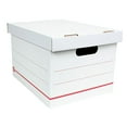 thumbnail image 2 of Office Depot® Brand Standard-Duty Corrugated Storage Boxes, Letter/Legal Size, 15" x 12" x 10",  60% Recycled, White/Red, Pack Of 15, 2 of 8