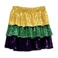 thumbnail image 4 of WAYUTE Skirts for Women Sequin Layered Skirt Color Design Casual Party Wear Flowy Asymmetrical Hem Comfortable Stretchy Outwear Mini Holiday Skirt, 4 of 4