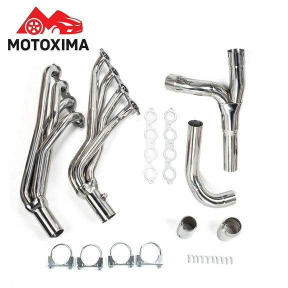 Stainless Steel Long Tube Exhaust Headers with Y-Pipe for 2014–2017 Chevy Silverado GMC Sierra 1500 5.3L 6.2L V8 | High-Performance Bolt-On Upgrade