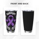 thumbnail image 3 of Vaso de acero inoxidable de 20 oz para café, taza térmica portátil con tapas para el mes de concientización sobre la violencia doméstica, 3 of 7