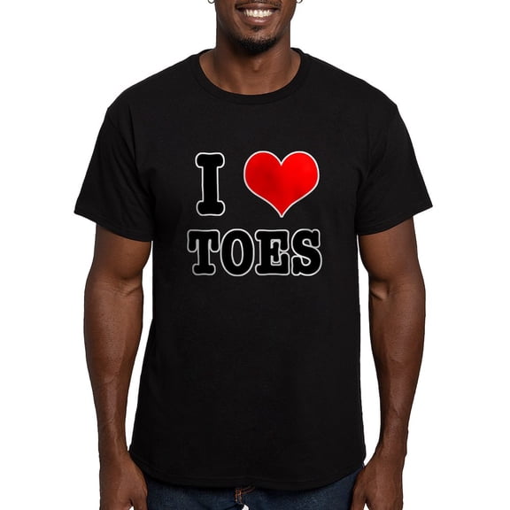 CafePress - I Heart (Love) Toes Men's Fitted T Shirt (Dark) - Men's Fitted T-Shirt