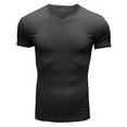 thumbnail image 4 of SWSMCLT Men's Ribbed Knit Summer Top Soft Fitted Stretch Short Sleeve T Shirt Casual Fashion Tshirt Cool Light Collared Polo Black Large, 4 of 4