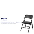 thumbnail image 6 of Emma + Oliver 4 Pack Curved Triple Braced Black Vinyl Metal Folding Chair, 6 of 15