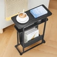 thumbnail image 2 of Narrow Small Side Table for Small Spaces - Slim End Table with Magazine Rack - 2 in 1 Narrow End Table Living Room - Skinny Bedside Table Nightstand Bedroom Thin Side Table, Black, 2 of 10