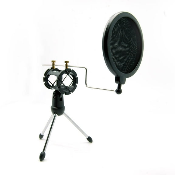 ACCL Portable Desktop Microphone Stand MDS-5 With Pop-Filter, 1 Pack