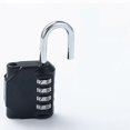 thumbnail image 5 of Jiuj - Candado de seguridad de 4 dígitos, resistente a la intemperie, con combinación para taquilla, maleta, garaje, portón, escuela (aleación de zinc, negro), 5 of 5