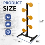 YOHKOH 6-Target Auto-Reset Steel Dueling Tree, Heavy Duty 10mm Alloy Shooting Stand with 6.3 Paddles, Adjustable Angle & H-Leg Base for Outdoor Range