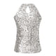 thumbnail image 5 of Top halter con lentejuelas para mujer - Blusa corta sin mangas brillante para fiesta/discoteca (talla única), 5 of 5