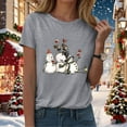 thumbnail image 6 of idosla Snowman Cheers T Shirts Women Funny Christmas Snowman Graphic Tees (Grey, L), 6 of 8