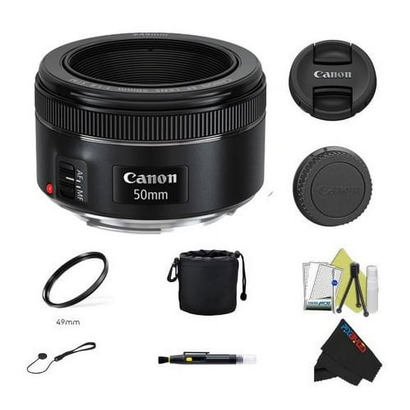 Canon EF 50mm f/1.8 STM Lens Pixi Accessory Bundle Kit
