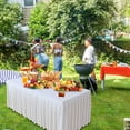 thumbnail image 2 of Tablecloth under $5! CQCYD Rectangle Tablecloth, Polyester Wrinkle Free Stretch Table Skirt for Rectangle Tables Pleated Ruffle Table Cover with Skirt for Weddings Birthday Banquet Baby Shower, 2 of 6