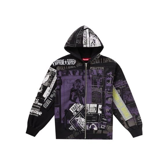 Supreme Men's Collage Zip Up Hooded Sweatshirt Black, from StockX