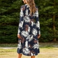 thumbnail image 6 of CHGBMOK Women's Midi Dress Long Sleeve Loose Fit Dresses Casual Crew Neck Print Dresses, 6 of 7