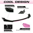 thumbnail image 4 of Xotic Tech Front Bumper Lip Chin Spoiler Splitter Diffuser Protector Body Kit Compatible with Honda Accord Civic or Volkswagen MK5 MK6 MK7 or Kia Optima or Mitsubishi Lancer, Black w/Pink 4pcs, 4 of 9