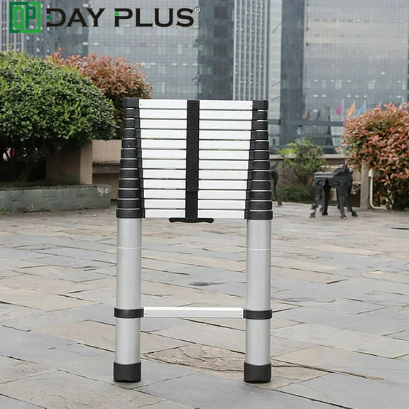Dayplus New 3.8m 12.5FT Extension Telescoping Aluminium Escalera Telescopic Ladder EN131