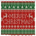thumbnail image 2 of Merry Christmas Shower Curtain Winter Snowflake Shower Curtains for Bathroom New Year Winter Holiday Sweater Design Bathroom Decor Washable Durable Fabric Shower Curtains 72x72 inch, 2 of 5