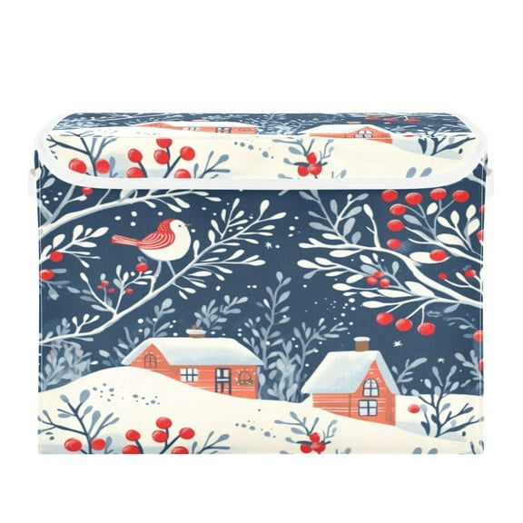 Storage Box With Lid 16.5x12.6x11.8In Foldable Stacked Household Storage Box Christmas House Pictures