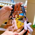 thumbnail image 3 of 26 llaveros colgantes de cuero con todas las letras con llaveros personalizados y exquisitos, 3 of 6