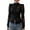 Black, variant on Women's Fashion Elegant Commute Stand Collar Blouse, Lace Crochet Detail with Chinese Frog Button Closure, for Office Work or Daily Casual Outfits in Spring Beige