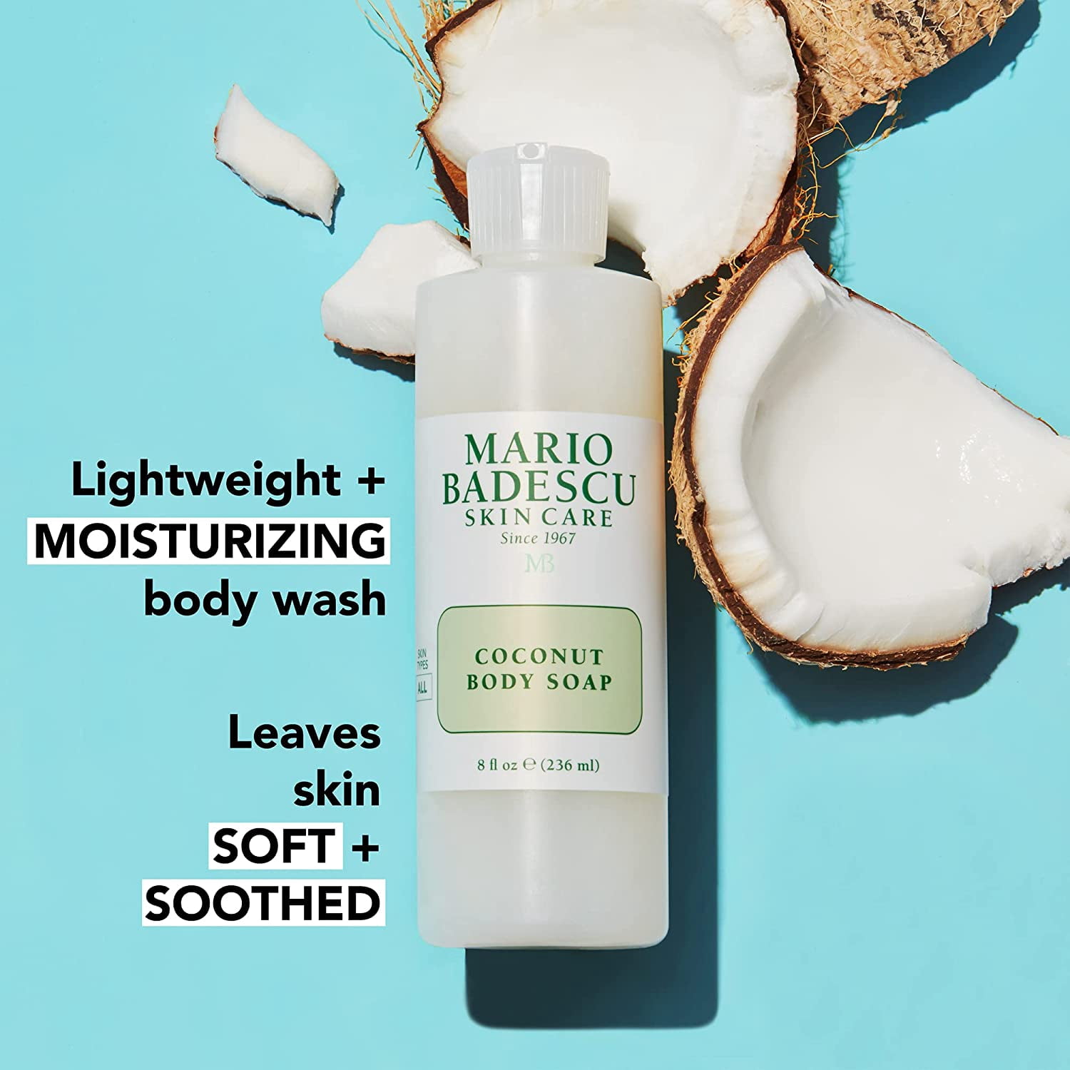 Mario Badescu Coconut Body Soap Exfoliating Skin Care, 8 fl oz