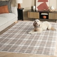 thumbnail image 3 of SAFAVIEH Oxford Plaids Paylynn Plaid Area Rug, Light Grey/Grey, 4' x 6', 3 of 11