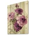 thumbnail image 2 of Designart 'Bouquet of Dark Pink Roses' Traditional Print on Natural Pine Wood, 2 of 5